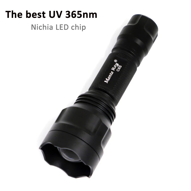 Масштабируемые nichia 365nm uv led фонарик мощный 3 Вт 6 ультрафиолетовый свет Манта C8s
