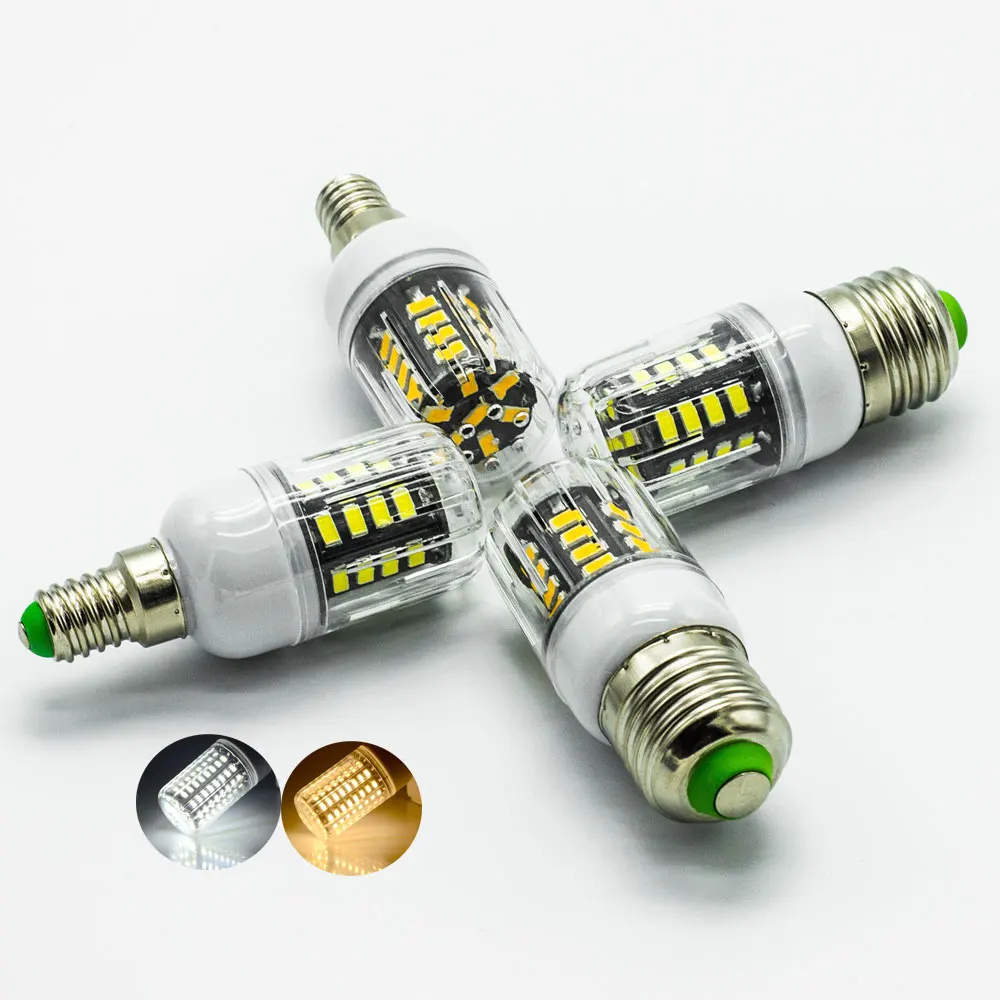 5736 SMD более яркая 5730 5733 Светодиодная лампа для кукурузы 5 Вт 7 9 12 15 20 E27 E14 220 В без