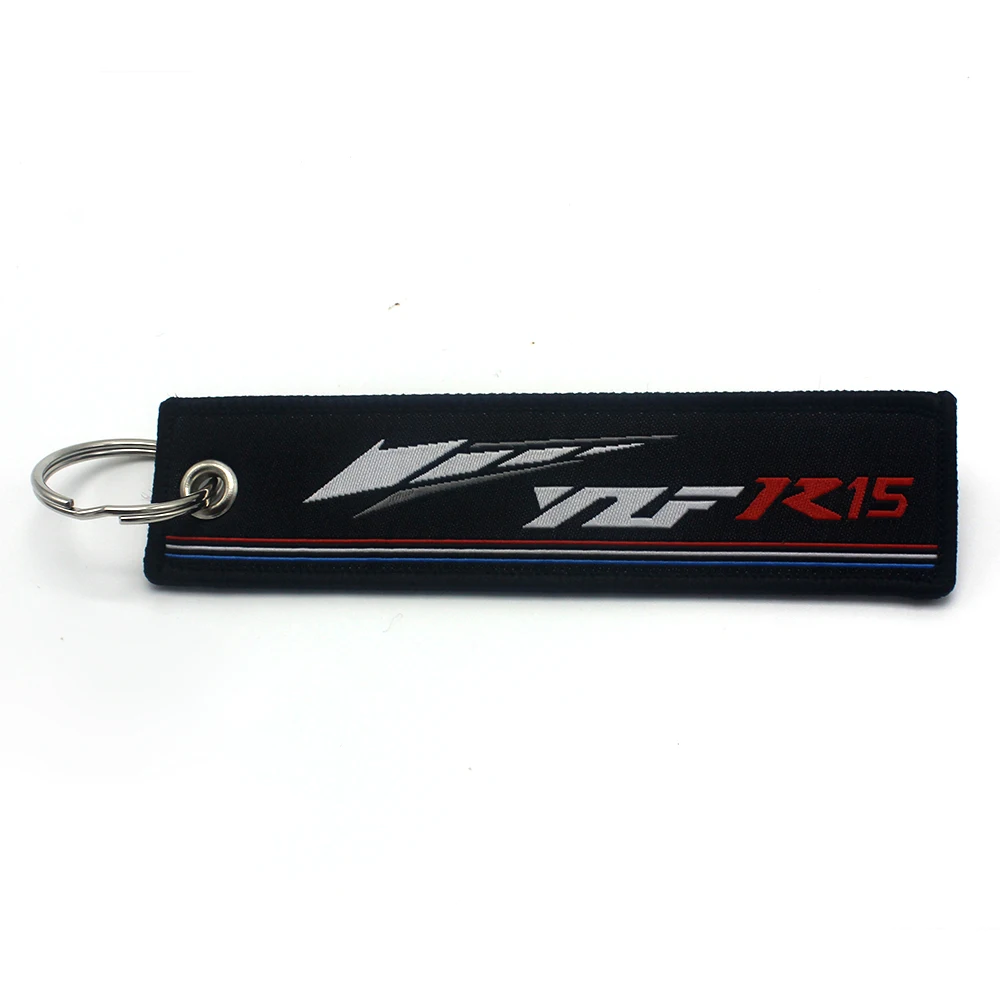 Для Yamaha YZF R1 R3 R6 R15 R1M R125 R25 модные брелок в виде мотоцикла тканые бирка кольца для ключей этикетка цепи черный Автомобильный брелок для ключей мотор