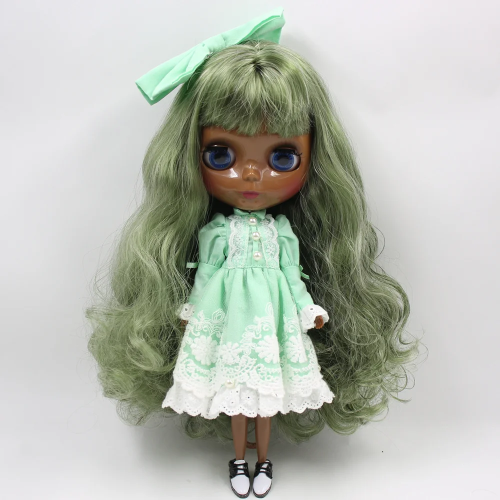 ICY Nude Blyth изготовленная на заказ кукла No. BL4299/9084 зеленая смесь серебряные волосы 1/6 bjd, pullip, licca, jerryberry
