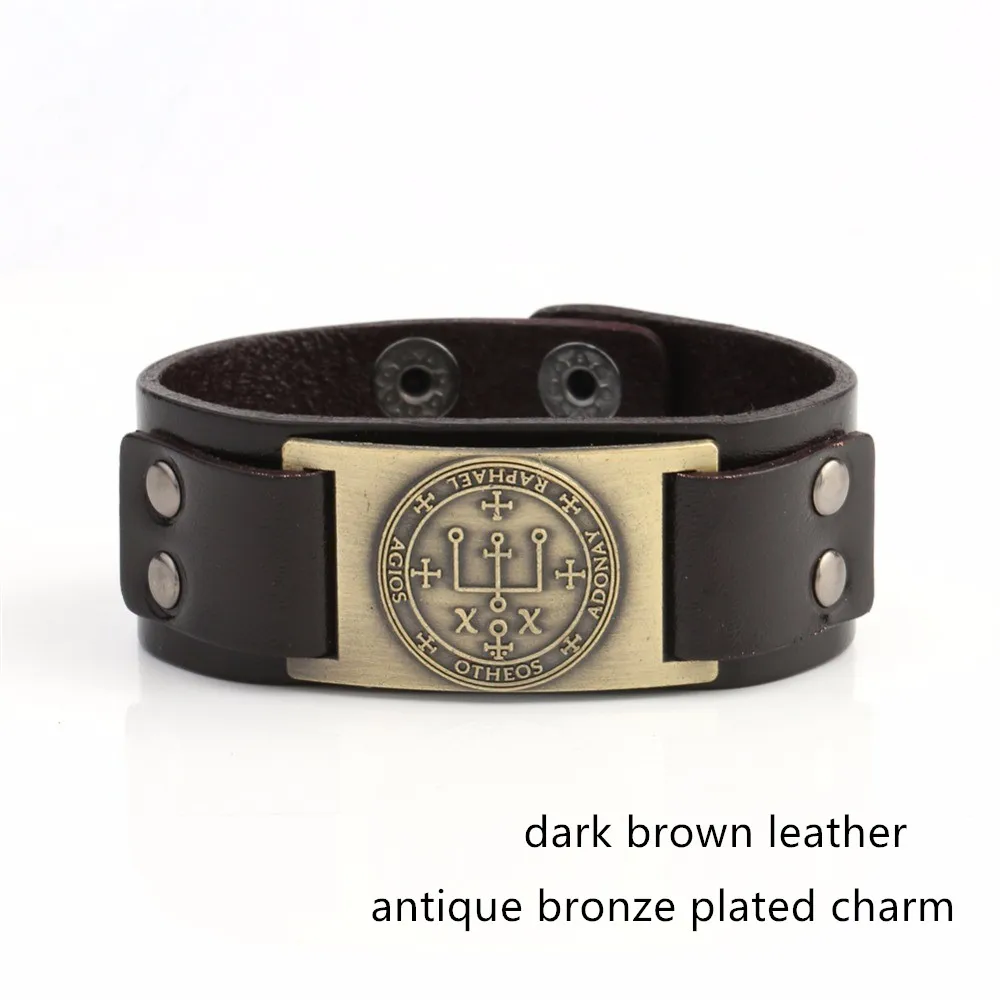 Dawapara кожаный браслет в готическом стиле с надписью &quotArchangel Raphael&quot ювелирные