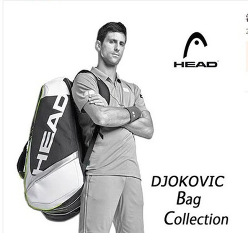 Djokovic голова теннисная сумка оригинальная Теннисная ракетка сумка спортивная теннисная тренировочная сумка большая 6-9 теннисная сумка для ракетки головной теннисный рюкзак
