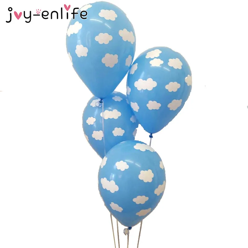 JOY-ENLIFE 10 шт. 12 дюймов милые белые облака латексные шары для свадьбы и дня рождения для украшения детского душа принадлежности для вечеринки-девичника