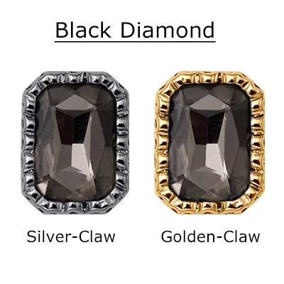 Black Diamond Прямоугольная форма стеклянные стразы с гнездом коготь пришить Кристалл СТРАЗА под камень алмаз медь основа пряжки Свадебные украшения - Цвет: Black Diamond