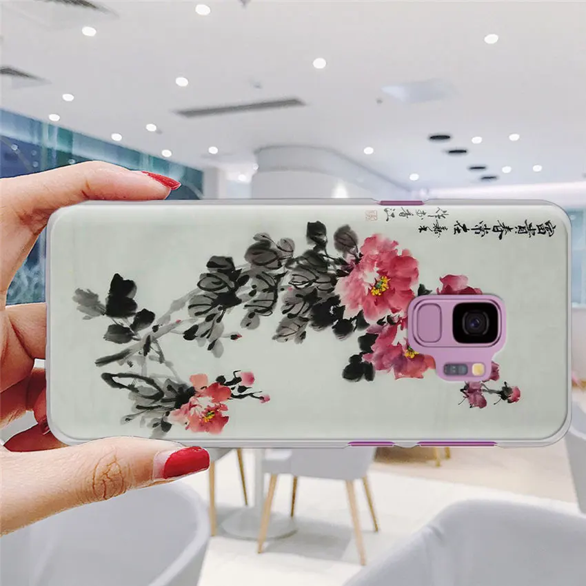В китайском стиле живописи тушью чехол для телефона для samsung Galaxy S10e S10 плюс S7 S8 S9 Plus Note 8 9 M10 M20 M30 жесткий чехол Coque
