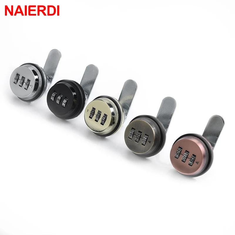 

NAIERDI Combination Cabinet Lock Black/Silver Zinc Alloy Password Security Home Automation Cam Lock For Mailbox Cabinet Door