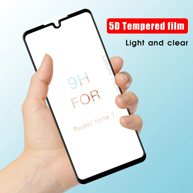 Закаленное стекло 5D на весь экран для Xiaomi Redmi 7 Note Pro полное покрытие изогнутая