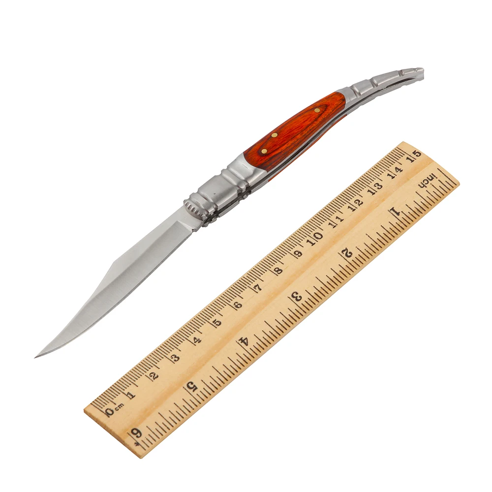 1 шт. складной нож для выживания на открытом воздухе с деревянной ручкой