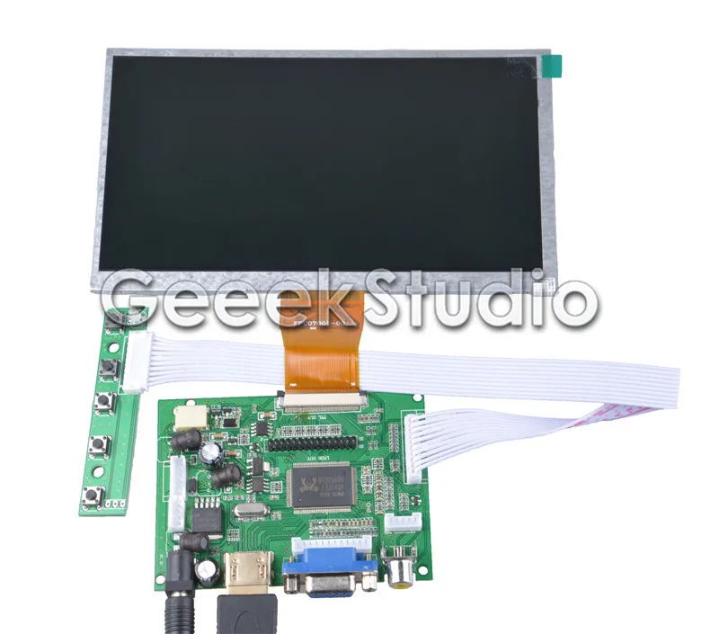 7 дюймовый ЖК дисплей 800*480 с платой драйвера HDMI VGA 2AV для Raspberry Pi 3 / 2 Model B|lcd hdmi vga|display