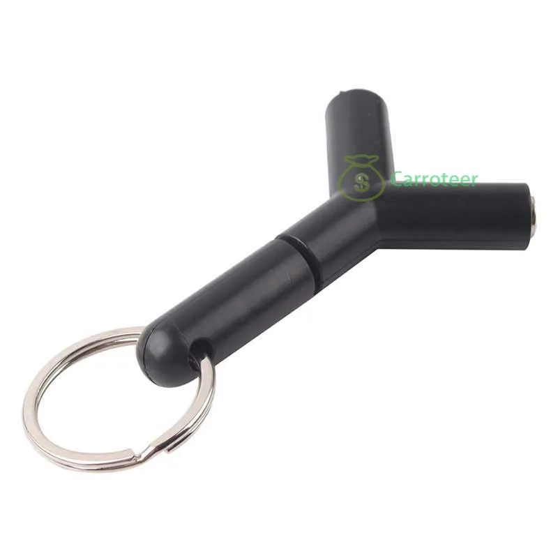 Carroteer Shop 3.5mm Male to 2 Female Stereo Audio Y Adapter Splitter Connector Keychain Mini |