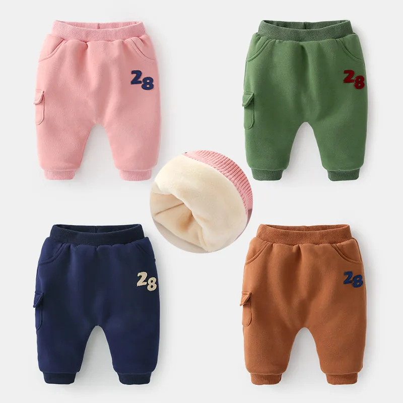 Штаны для маленьких мальчиков зима 2018 вельветовые кашемировые штаны с боковыми