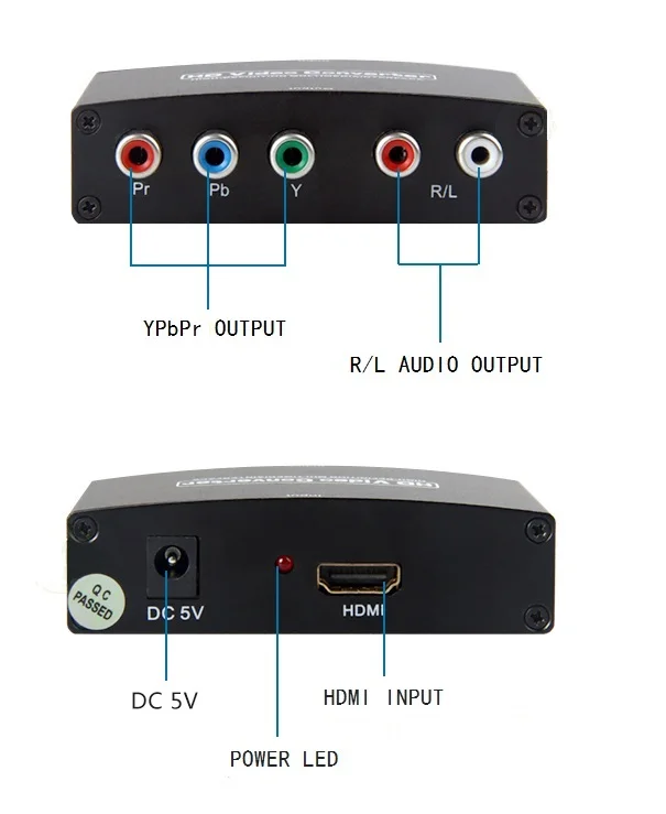 1080P HDMI до 5RCA компонент RGB YPbPr видео + R/L аудио конвертер адаптер|hdmi to 5rca|hdmi toaudio converter |
