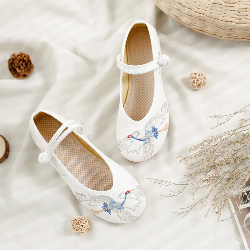 Size 41 Mary Jane Shoes for Women Comfortable Embroider Flat Fashion Flats Ballet Female Walking | Обувь