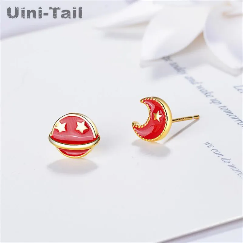 Серьги Uini Tail Асимметричные из серебра 925 пробы в китайском стиле|Серьги-гвоздики|