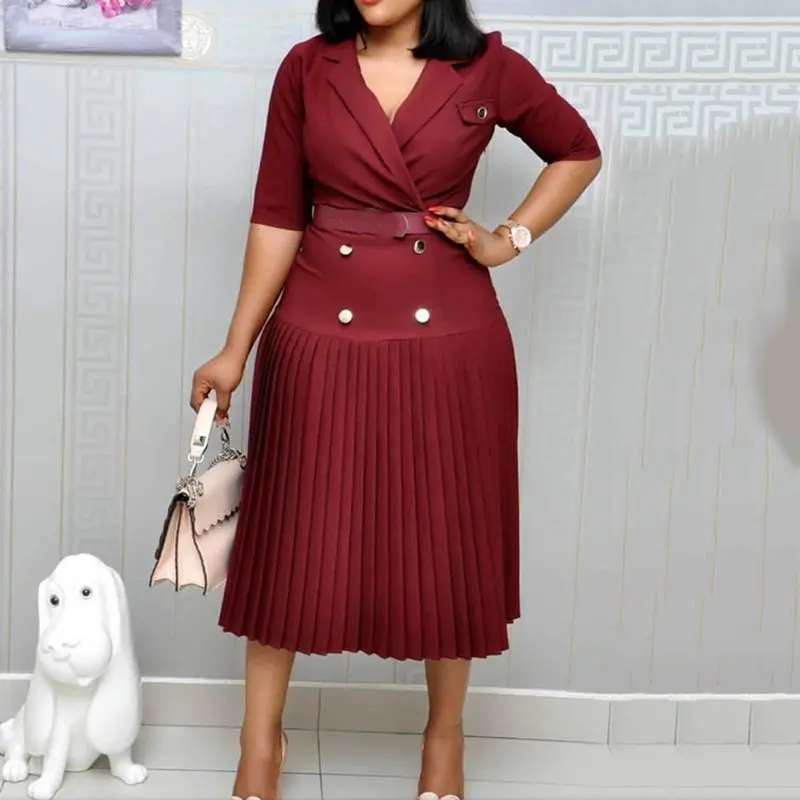 Винтажное элегантное офисное женское черное летнее плиссированное платье миди