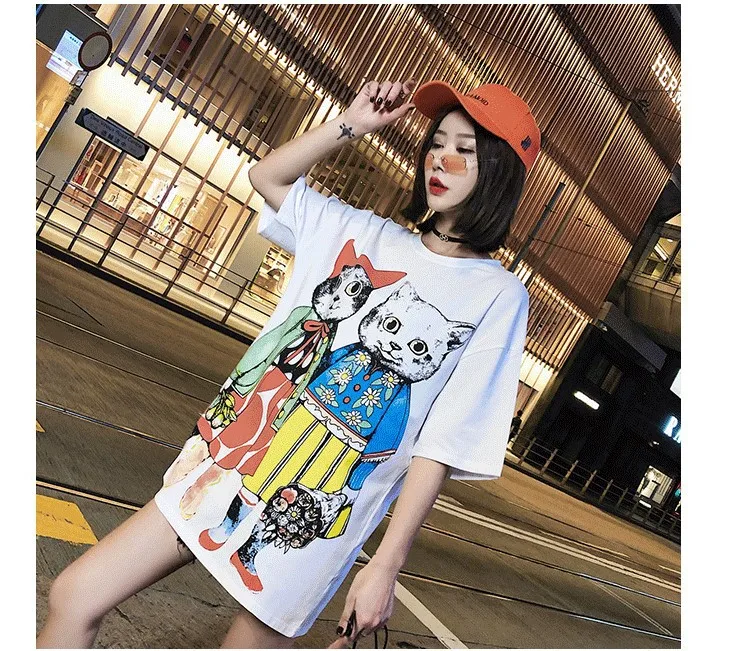 Женские летние футболки Женская Футболка Harajuku Ulzzang Tumblr Kawaii Femme повседневные топы
