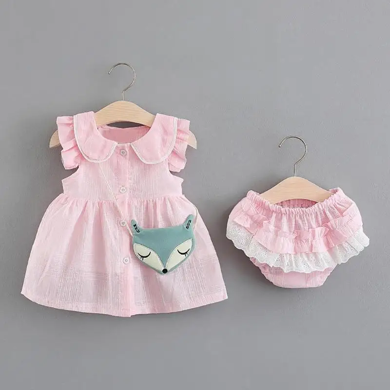 Милый детский комплект одежды для девочек милое платье с кукольным воротником и