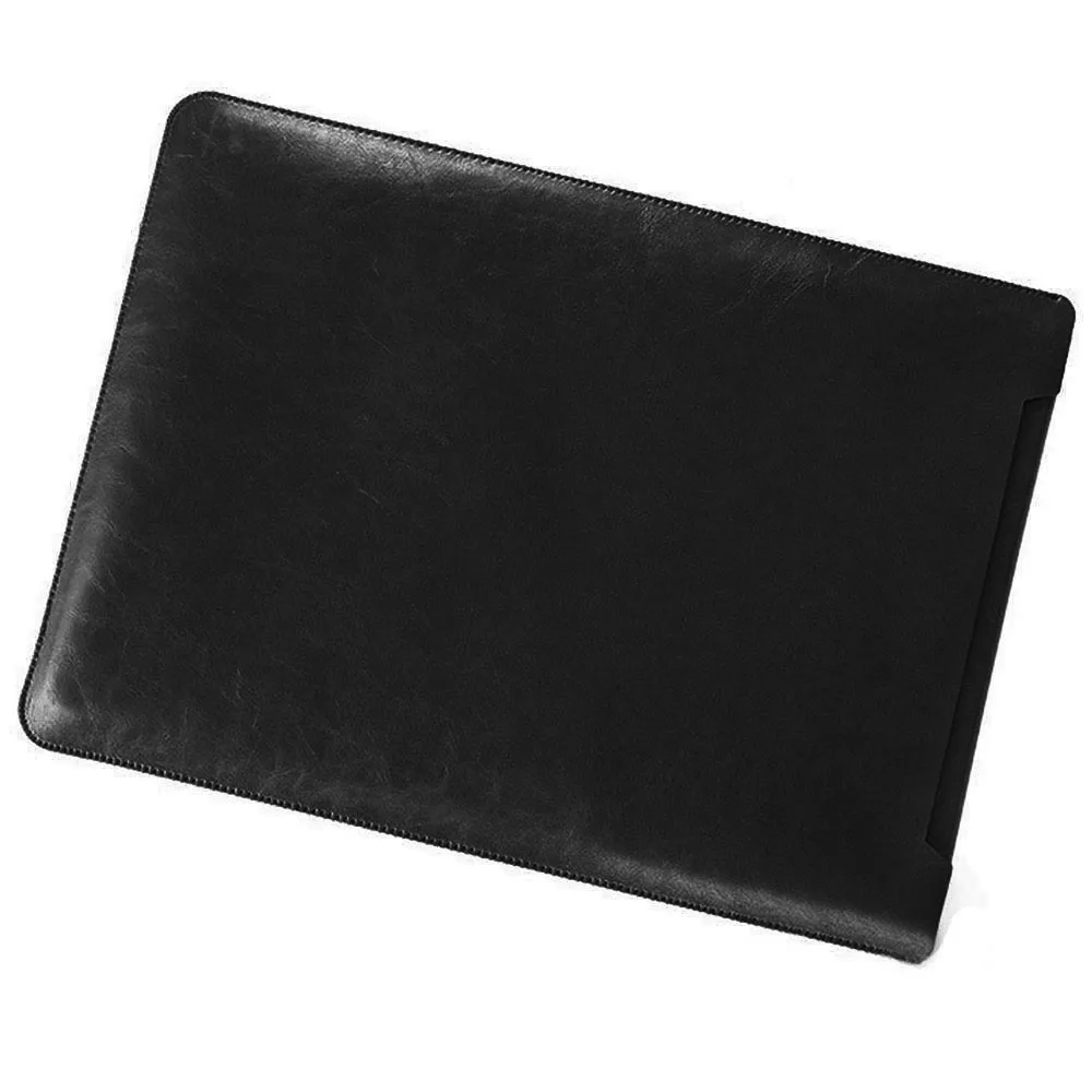 Black Ноутбук рукав сумка, кожаный чехол для Macbook Air Pro retina 11 13 15 дюймов тетрадь сумка Dell lenovo ASUS Xiaomi hp - Цвет: Black