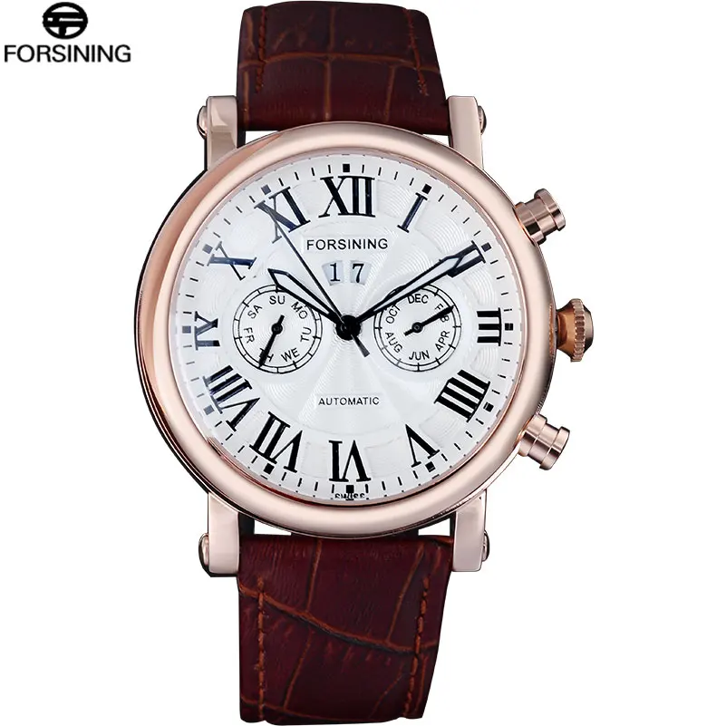 FORSINING модные повседневные мужские часы автоматические механические наручные