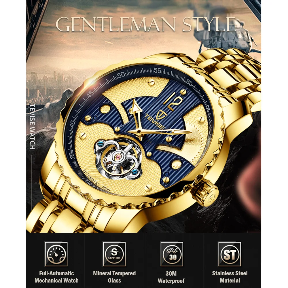 Мужские часы наручные с механизмом Для мужчин TEVISE T856B Tourbillon автоматические