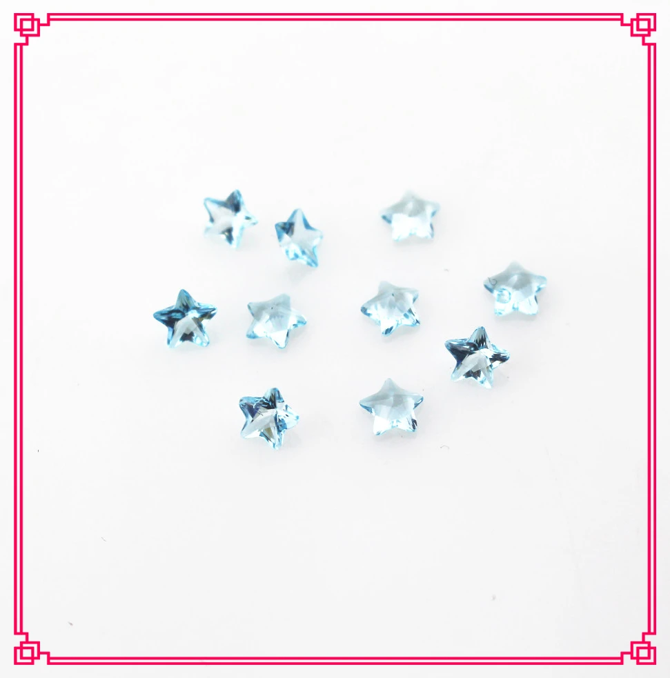 

Hot selling 100pcs/lot 5mm skyblue crystal star birthstone floating charms fit living glass memory lockets diy jewelry