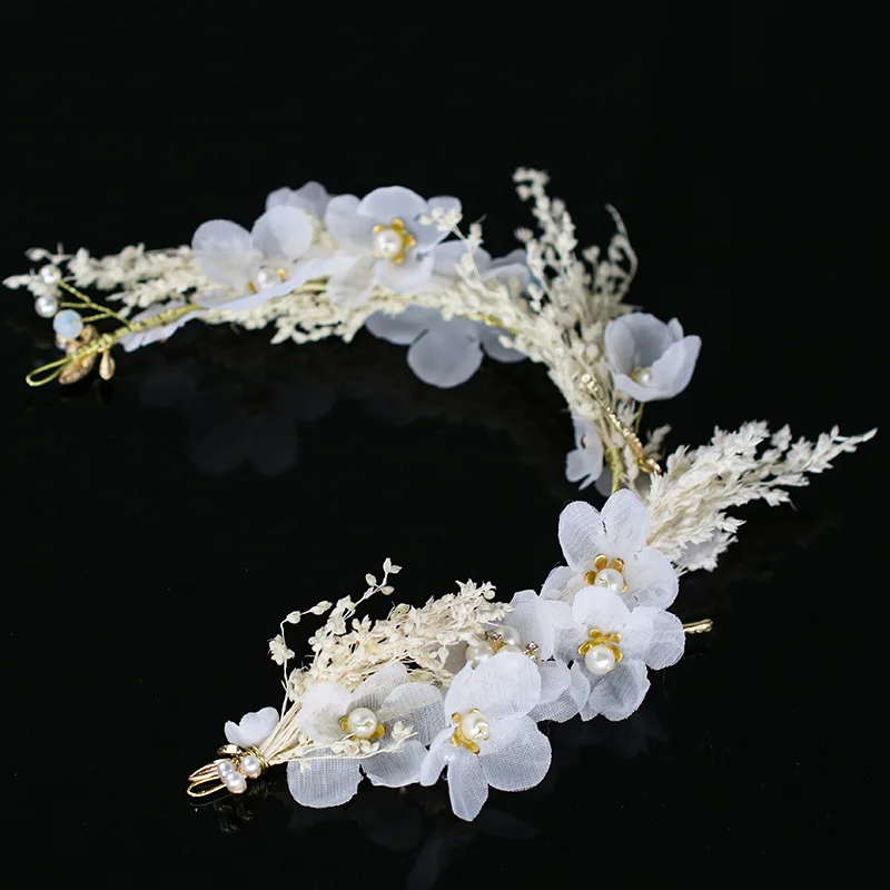 Свадебные аксессуары для волос женщин тиары с цветами девочек корона белыми