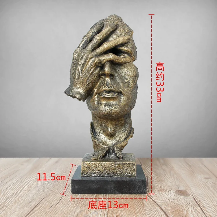 Bronze Coloured1 Ретро Винтаж креативные абстрактные персонажи не слушайте часы скульптура домашний декор настольные украшения ремесло подарок на день рождения - Цвет: Bronze Coloured1