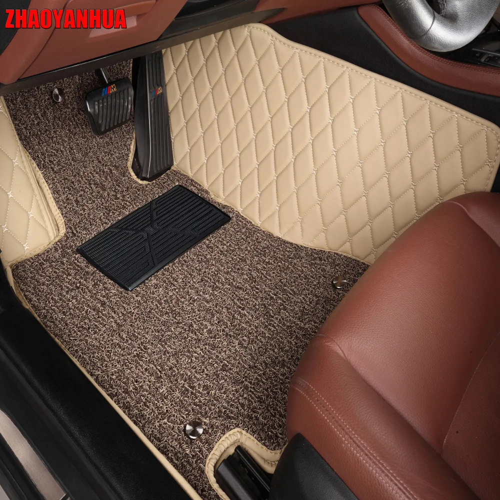 

ZHAOYANHUA Car floor mats for Kia Sorento Sportage Optima K5 RioCerato K3 Carens Soul leather Anti-slip car-styling carpet liner