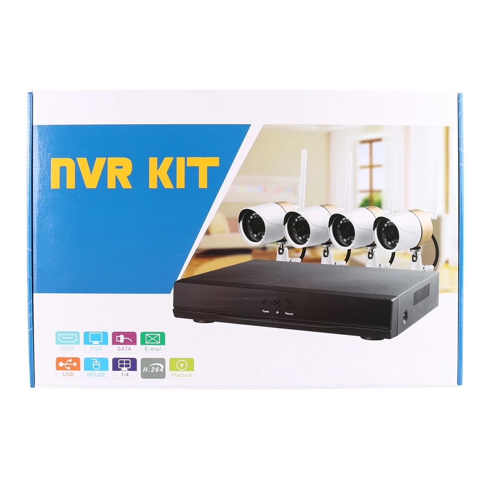 Wanscam HW0047 CCTV Системы 4CH 720P HD Безопасности Камера Wi-Fi P2P NVR наблюдения комплект
