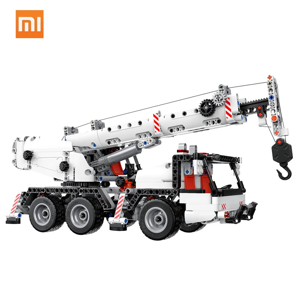 Mitu Xiaomi Mitu строительные блоки миниатюрный городской инженерный кран робот Развивающие игрушки DIY автомобиль грузовик 360 Вращающийся управление Рулевое управление - Цвет: Mitu