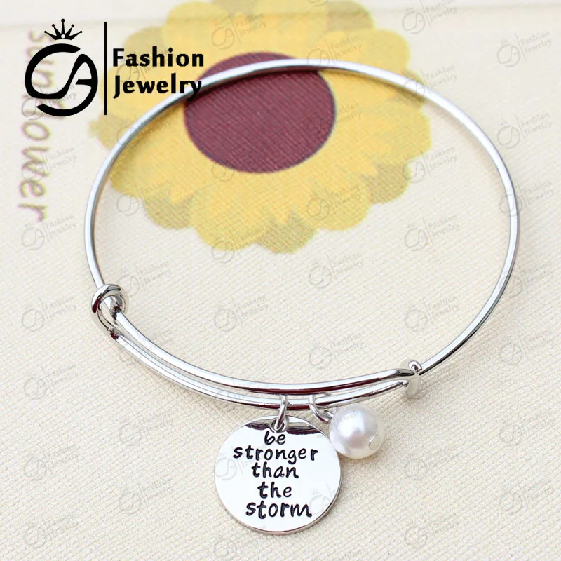 Прочнее чем шторм регулируемый проволочный браслет с жемчугом для женщин и