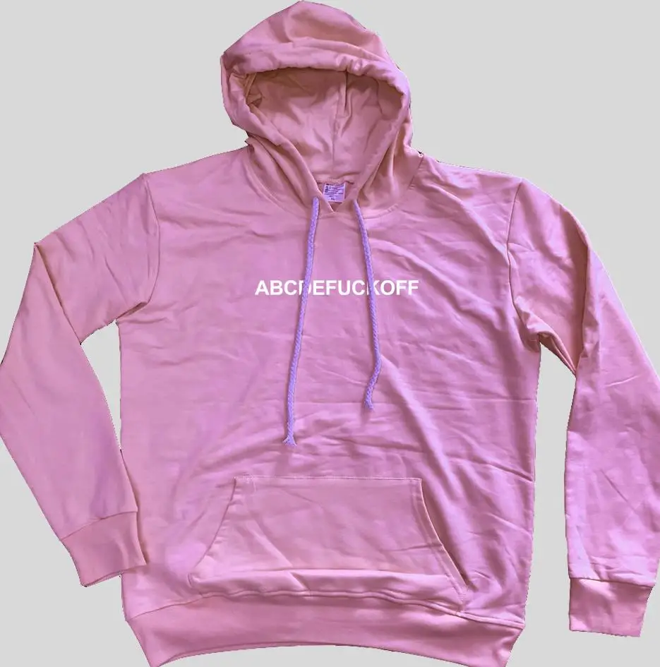 Pink-white txt Abcdebuckoff Женская толстовка с капюшоном tumblr, толстовка с забавным буквенным принтом, толстовки, джемпер с графическим принтом, модная одежда, верхняя одежда - Цвет: Pink-white txt
