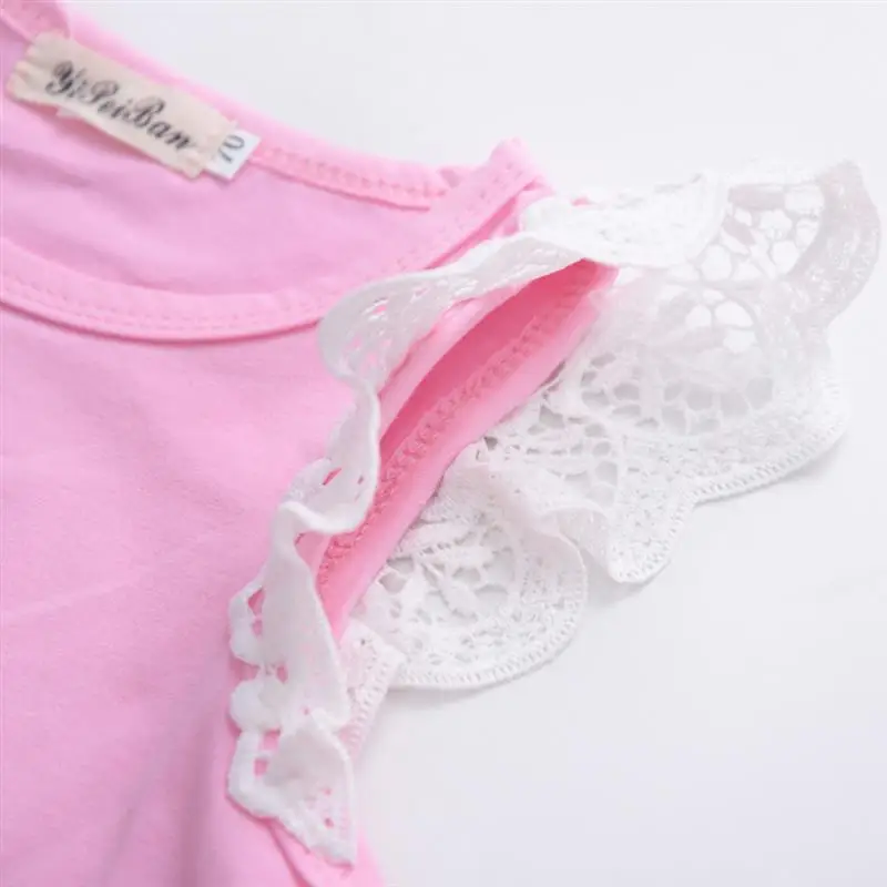 Одежда для малышей детская футболка с короткими рукавами кружевная рубашка