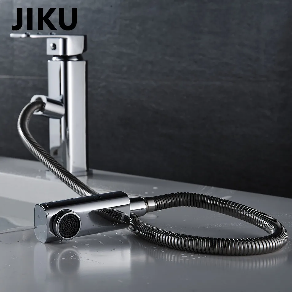 JIKU Одноручный смеситель для ванной комнаты с горячей и холодной водой смеситель с краном Кухня на бортике Матовый хромированный кран для раковины