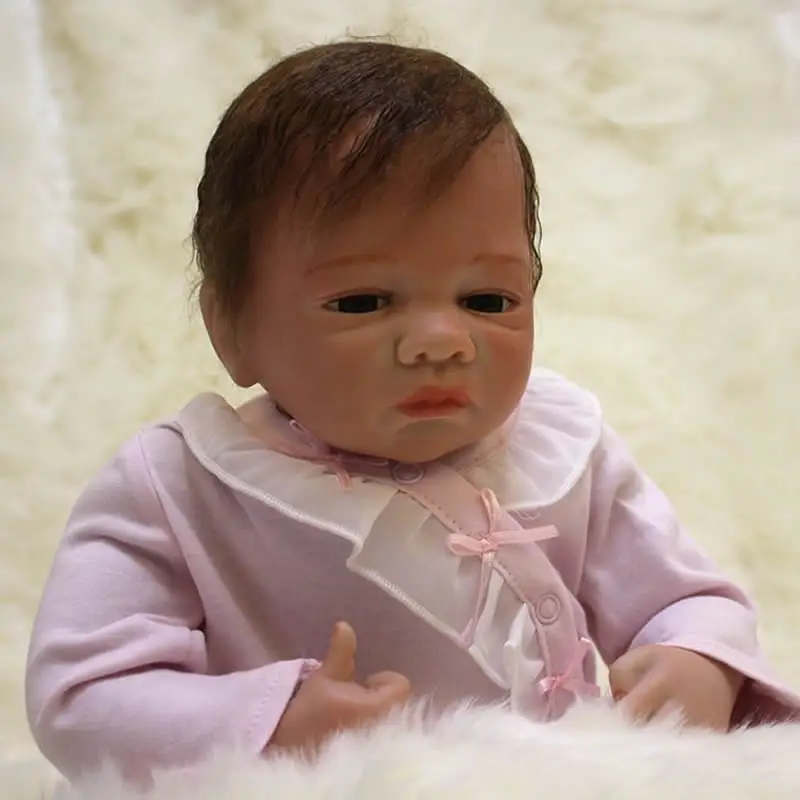Настоящие этнические силиконовые куклы Reborn для маленьких девочек 50 см выглядит
