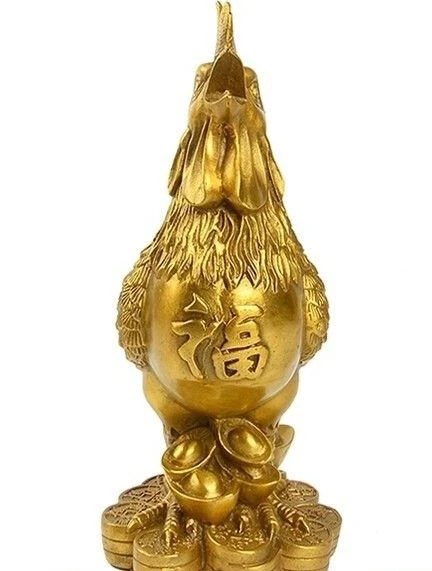 Китайская латунная медная народная зодиака богатство деньги юанбао курица петух