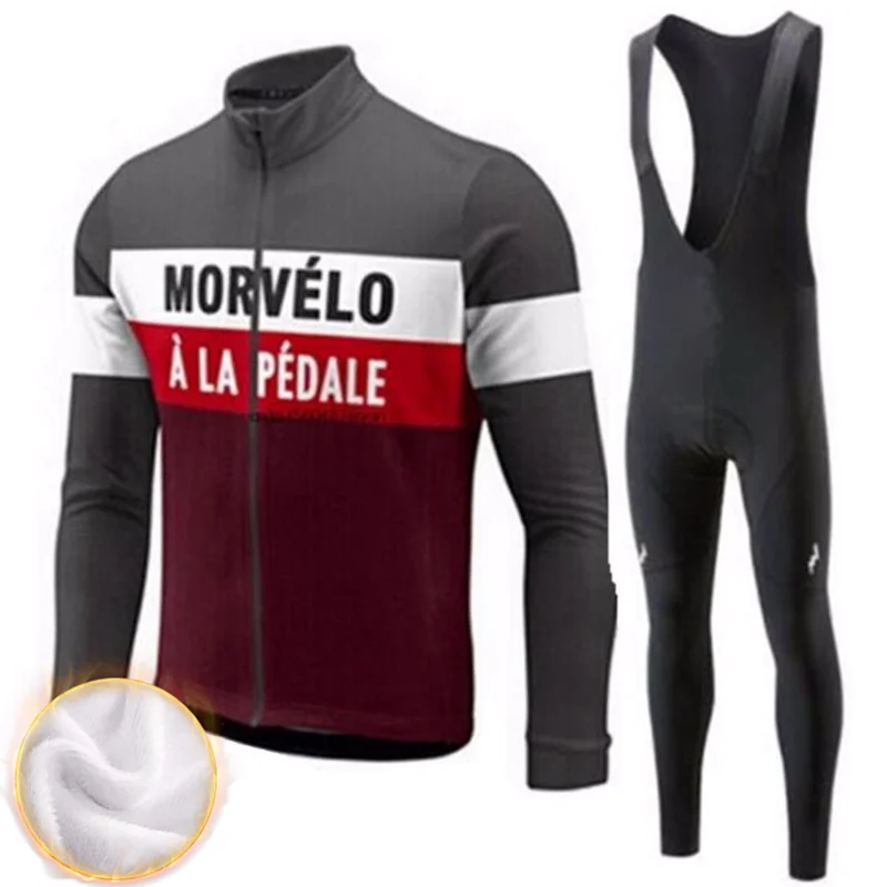 Morvelo 2019 для мужчин pro Зима Джерси комплект одежды термальность флис теплый