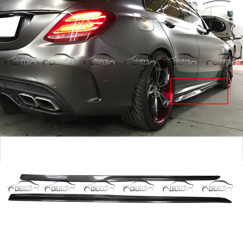 Боковые юбки из углеродного волокна для Mercedes Benz W205 4 двери только C200 C250 C63|Обвесы| |