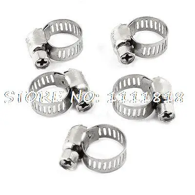 

5 Pcs 6mm-12mm Adjustable Worm Drive Pipe Tube Hose Clamps Band