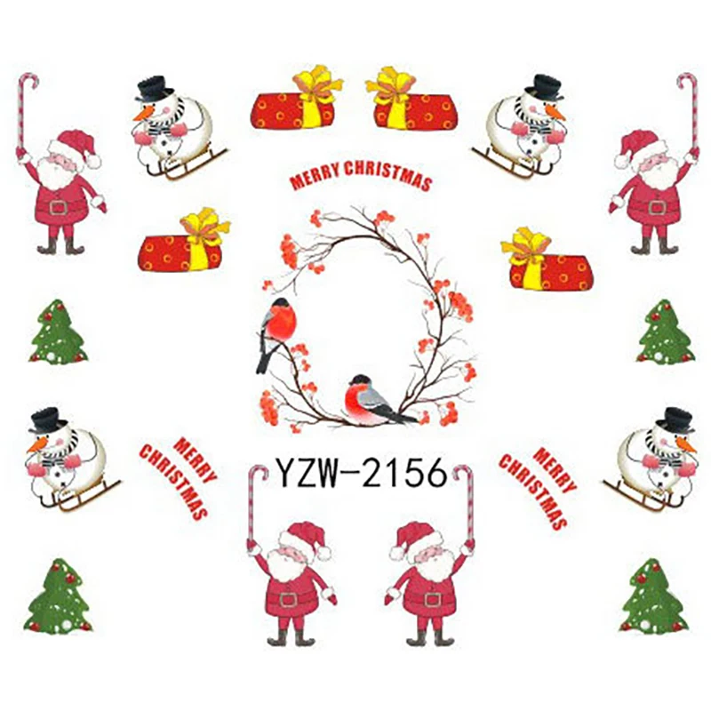 Рождественский дизайн наклейки для ногтей ELECOOL с рисунком Санта Клауса сделай