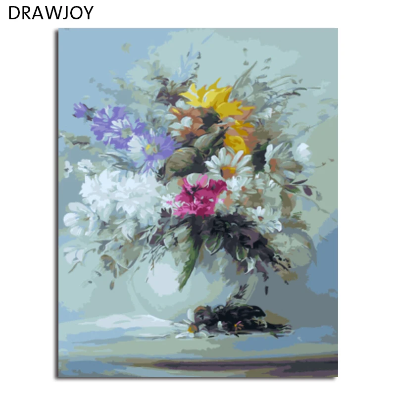 DRAWJOY картина в рамке с цветами DIY живопись по номерам живопись и каллиграфия украшение дома для гостиной GX5485 40*50 см