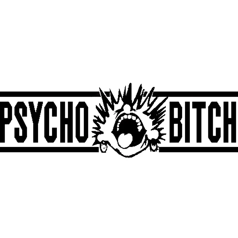 

20X6.2CM PSYCHO B!TCH CRAZY LADY Humorous Vinyl Decal Car Sticker Car-styling S8-0973