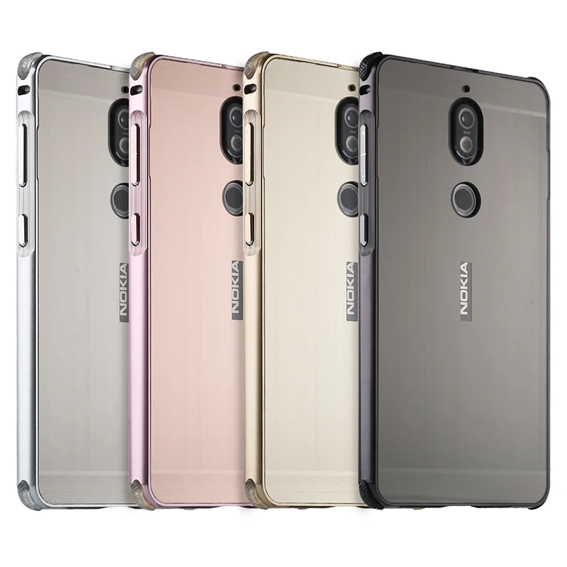 Для Nokia 6 7 Plus 8 чехол Гибридный 2 в 1 Броня Капа Алюминиевый металлический бампер