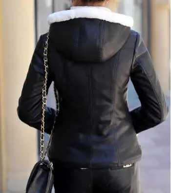 2018 меховое пальто новая зимняя кожаная куртка плюс бархатная теплая Корейская