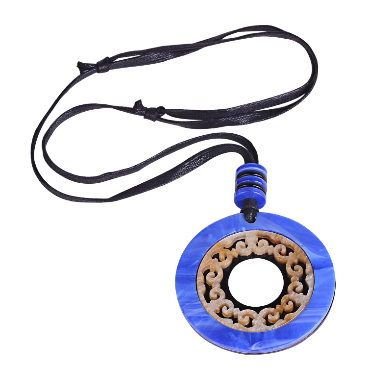 Винтажные модные ожерелья из смолы для женщин 2018 эффектные длинные кожаные цепи