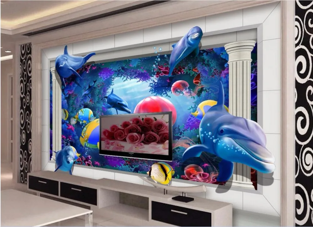 Настенные 3d обои по индивидуальному заказу для комнаты морской мир медуза