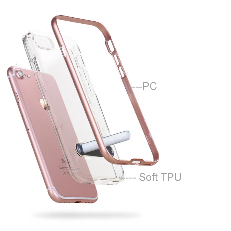 Прозрачный чехол CAPSSICUM с откидной ножкой для iPhone 6 6S Plus ПК ТПУ гибкая силиконовая