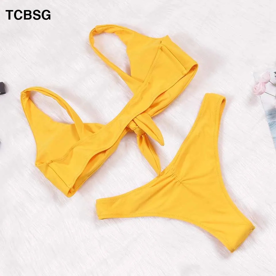 TCBSG Новый сексуальный женский купальник бикини Холтер Купальники пуш-ап