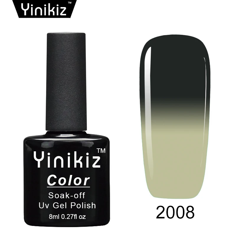 2008 Yinikiz термо-лак для ногтей, меняющий цвет, гель, не впитывается, дизайн ногтей, маникюр, Волшебная сменная основа - Цвет: 2008