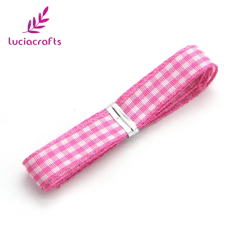 Lucia crafts 5y/18y 9,5-10 мм разные цвета на выбор принт сетки корсажная лента Подарочная посылка DIY аксессуары для волос T0102 - Цвет: Color 6 pink  5y